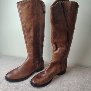 ARTURO CHIANG Falicity Leather Riding Boots Women 8.5 Brown Knee High Equestrian